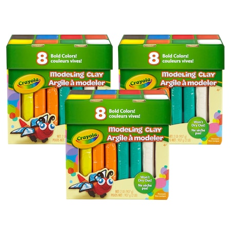 Crayola Modeling Clay, 2 lb. Jumbo Assortment, 8 Colors Per Box, PK3 BIN570315